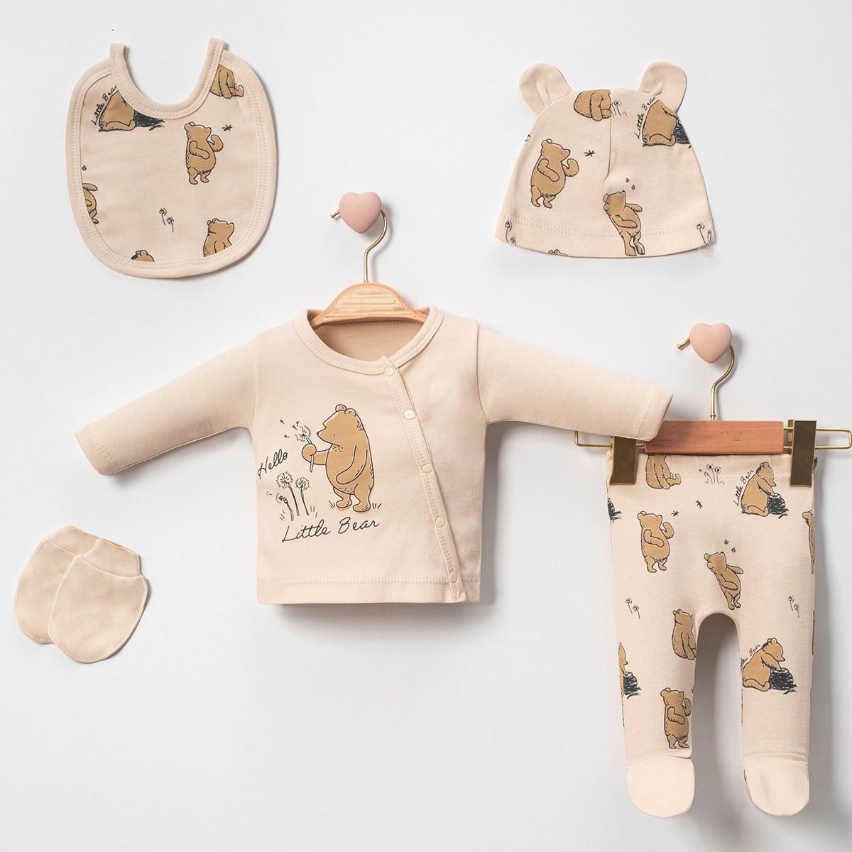 Minicayzen Unisec  0-3 Ay Hello  Little Bear 5li Set