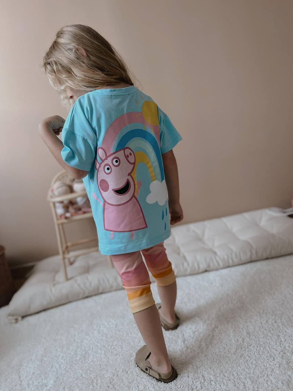 Peppa Pig Baskılı T-shirt Ve Tayt Çocuk Takım