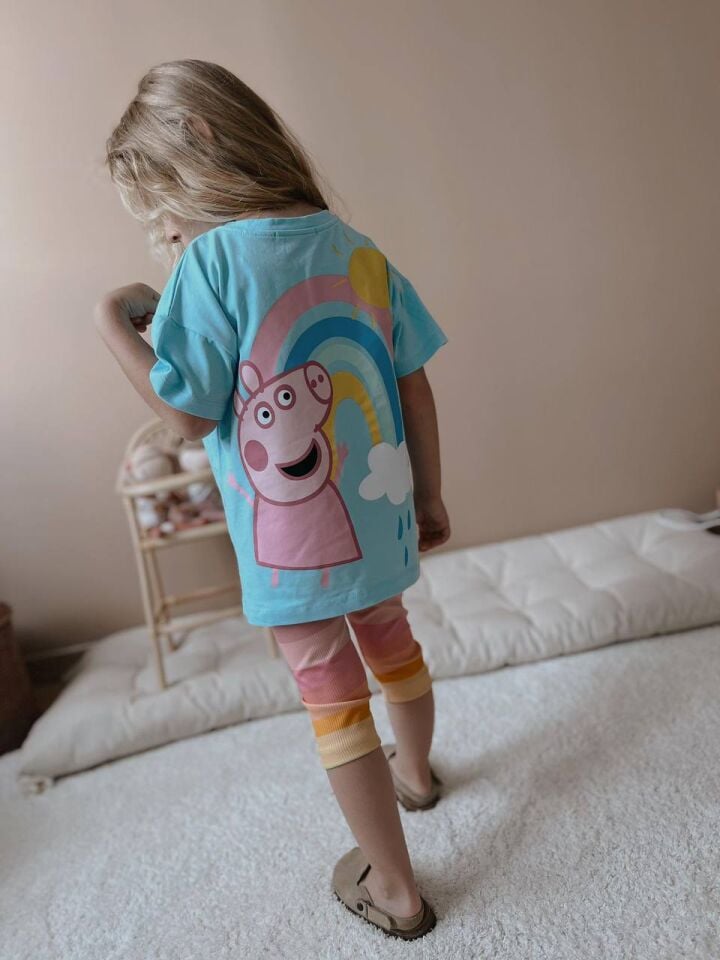 Peppa Pig Baskılı T-shirt Ve Tayt Çocuk Takım