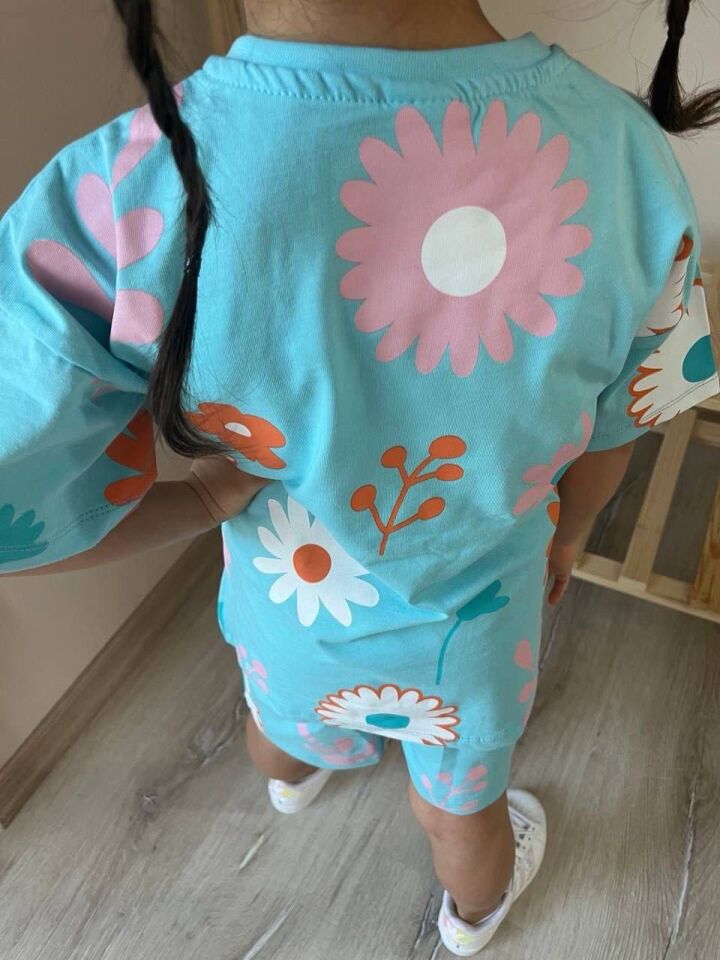 Çiçekli  Daisy Şortlu Takım