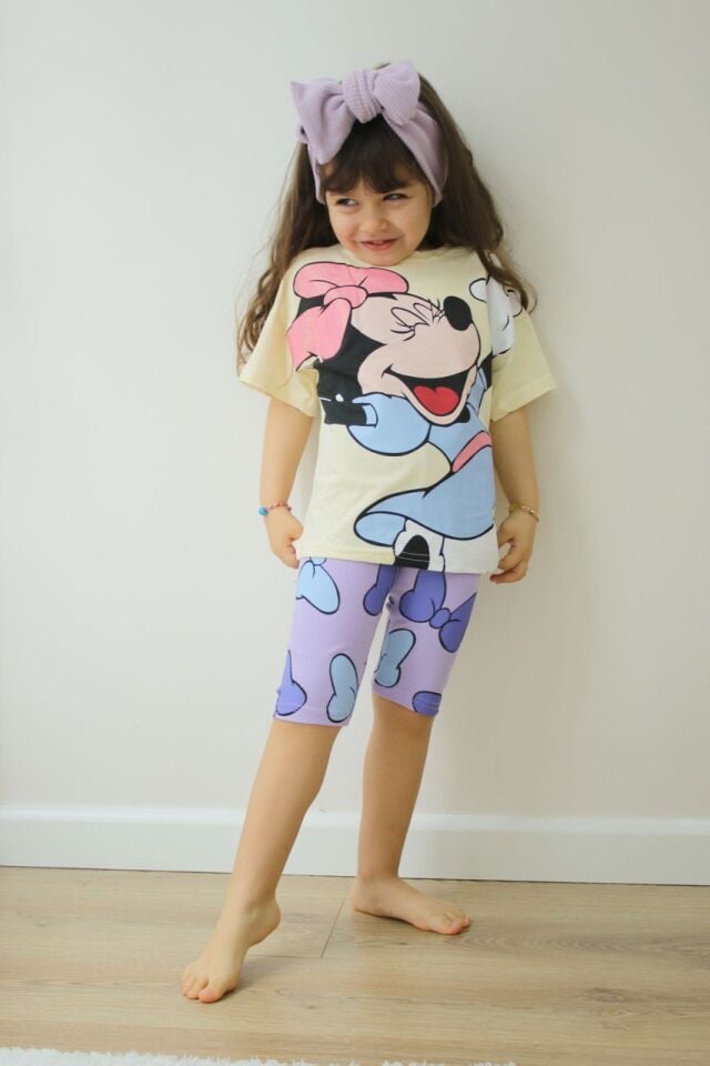 Minimouse Alt Üst Biker Taytlı Takım