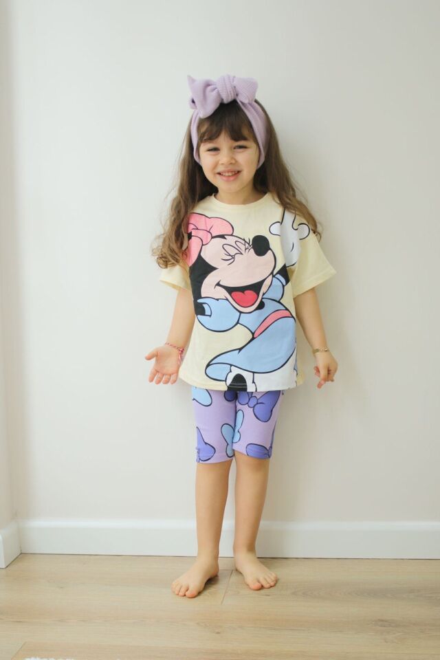 Minimouse Alt Üst Biker Taytlı Takım