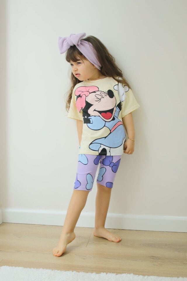 Minimouse Alt Üst Biker Taytlı Takım