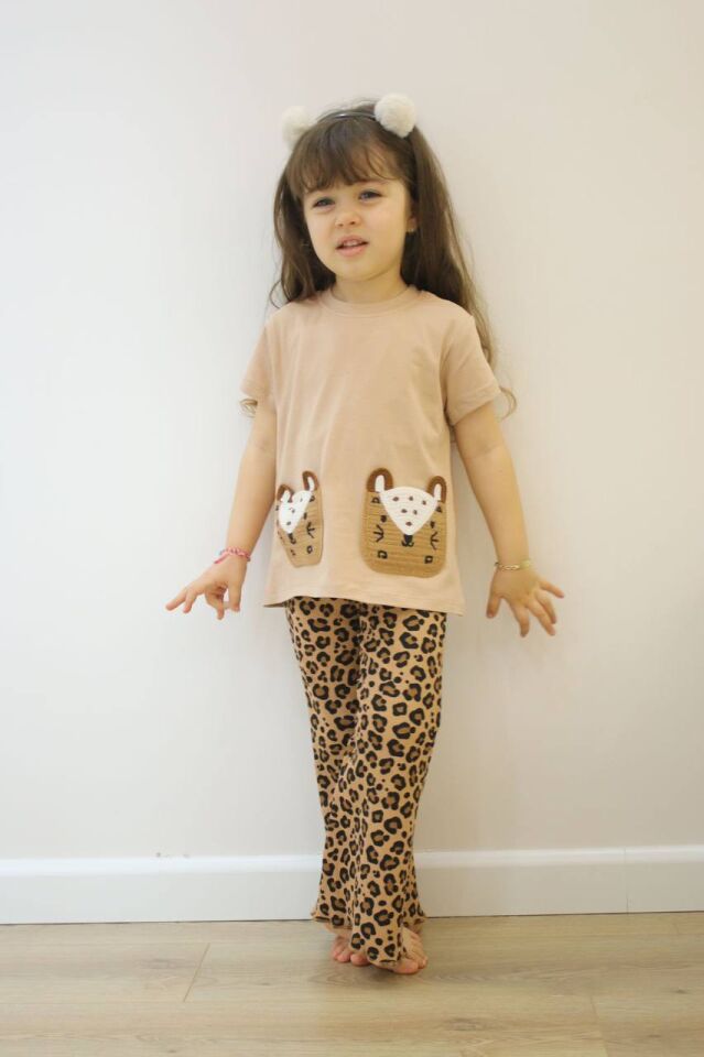 Leopar Desenli Taytlı Takım