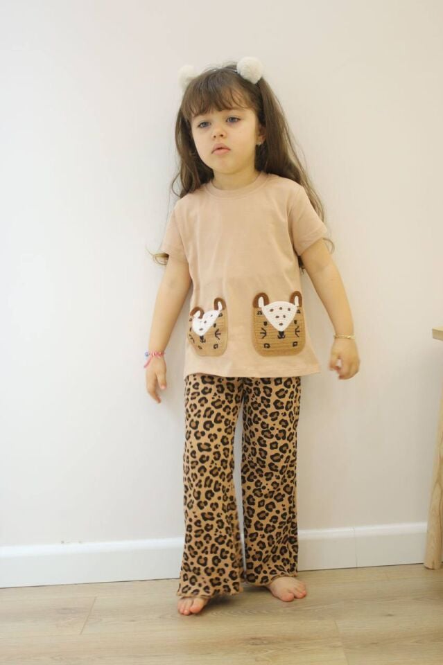 Leopar Desenli Taytlı Takım