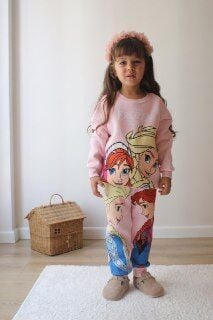3 İplik Şardonlu Frozen Desenli Alt Üst Takım