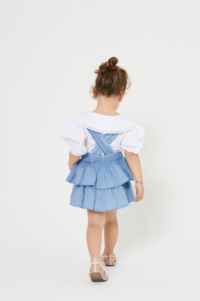 İşleme Detaylı Gömlekli Salopet Elbise